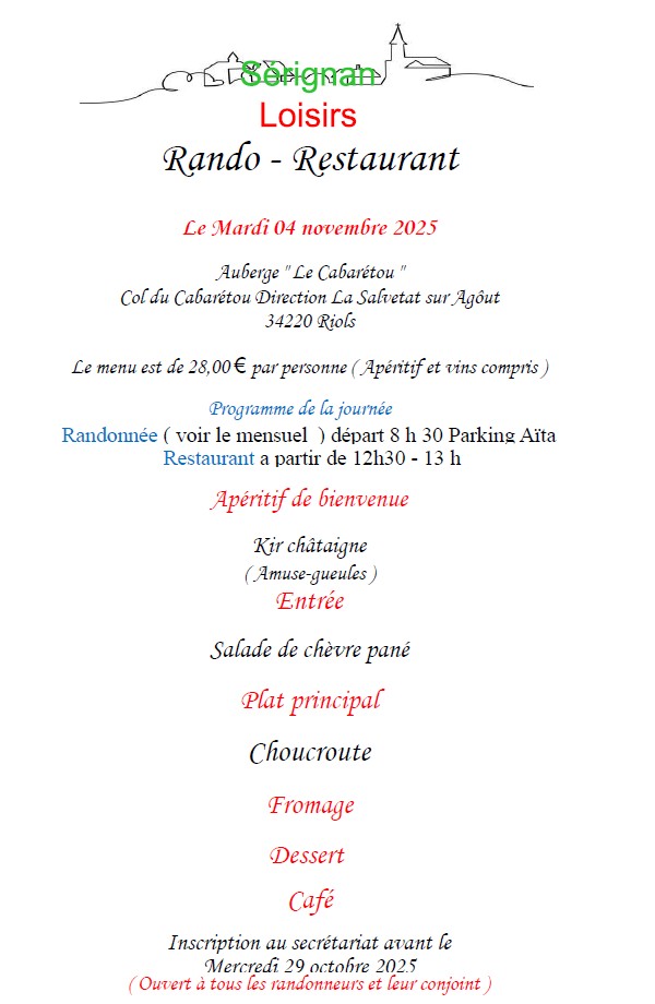rando resto serignan loisirs